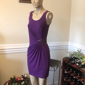 Jennifer Lopez Purple gathered sequin Fitted Dress
